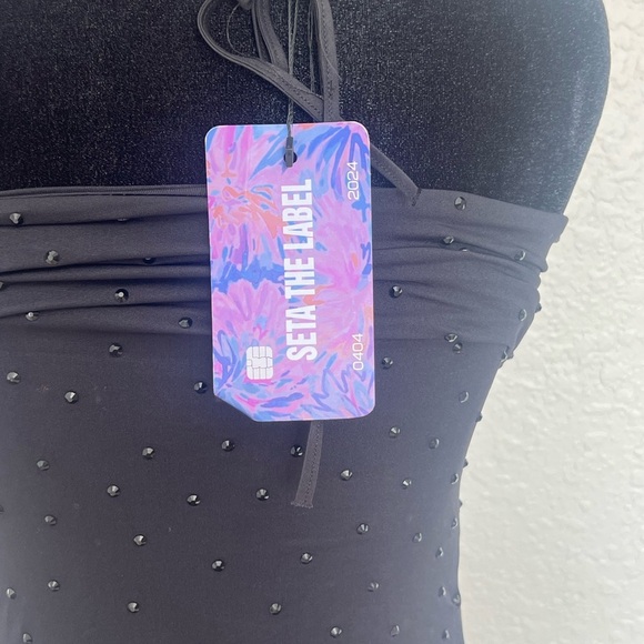 SET Active Strapless Black Dress with Silver Details - Picture 3 of 5